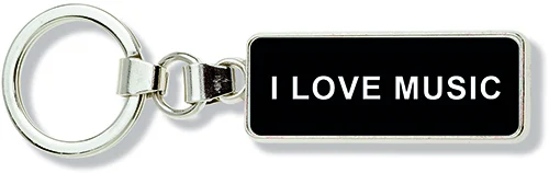 Keyring I LOVE MUSIC black