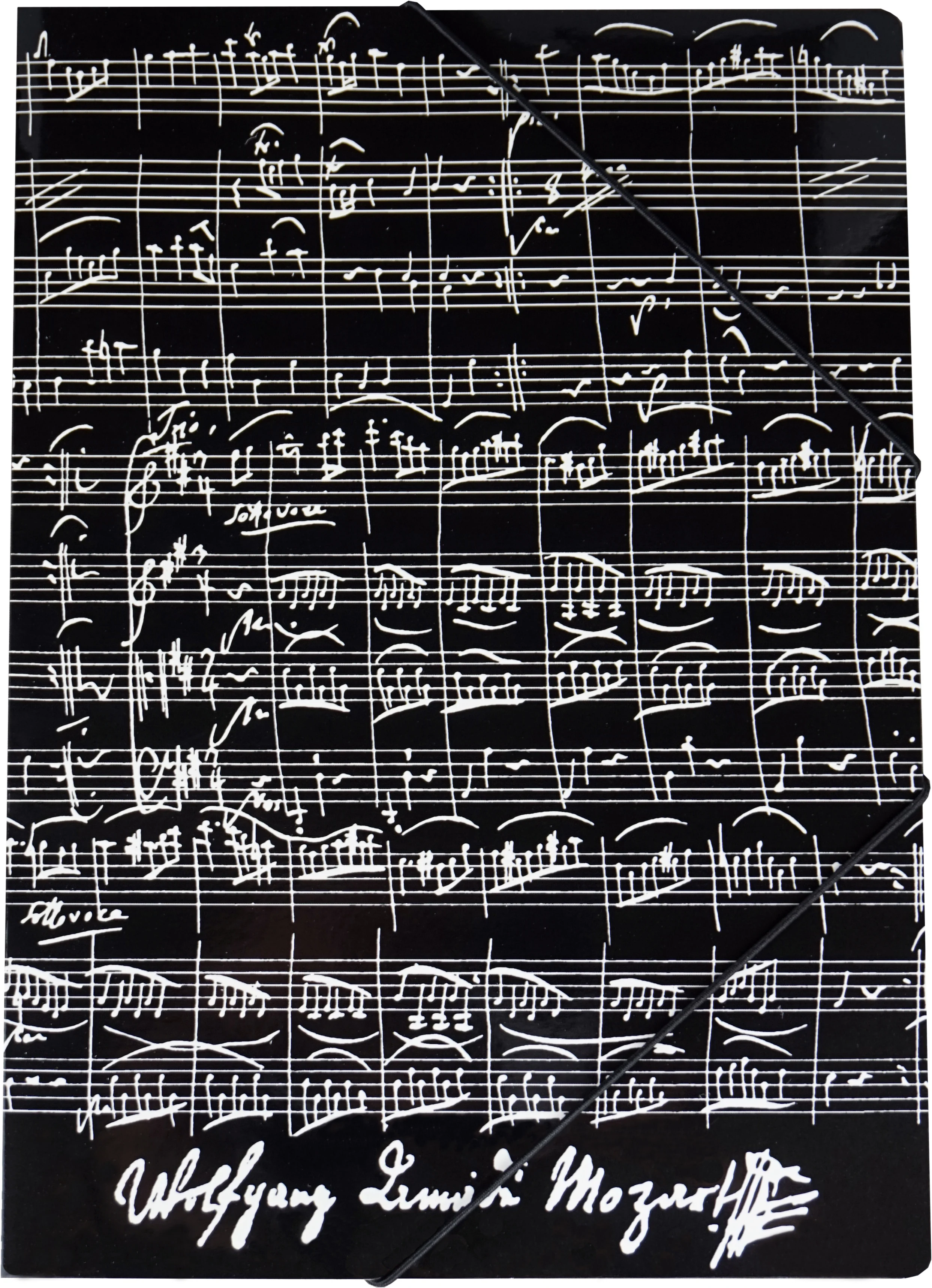 File with elastic band Mozart black