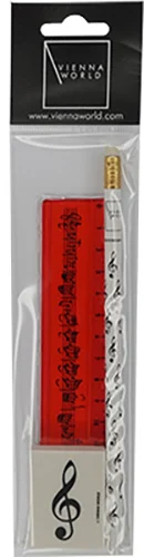Stationery set G-clef red 3-pcs