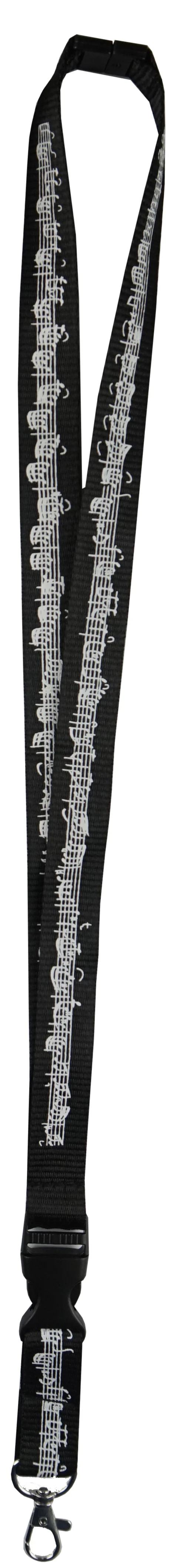 Black Lanyard Music Staff