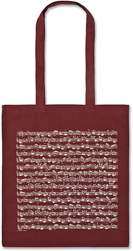 Tote bag Sheet music bordeaux long