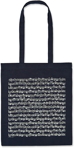 Tote bag Sheet music navy long