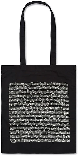 Tote bag Sheet music black long