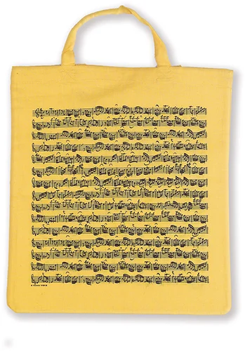 Tote bag Sheet music yellow