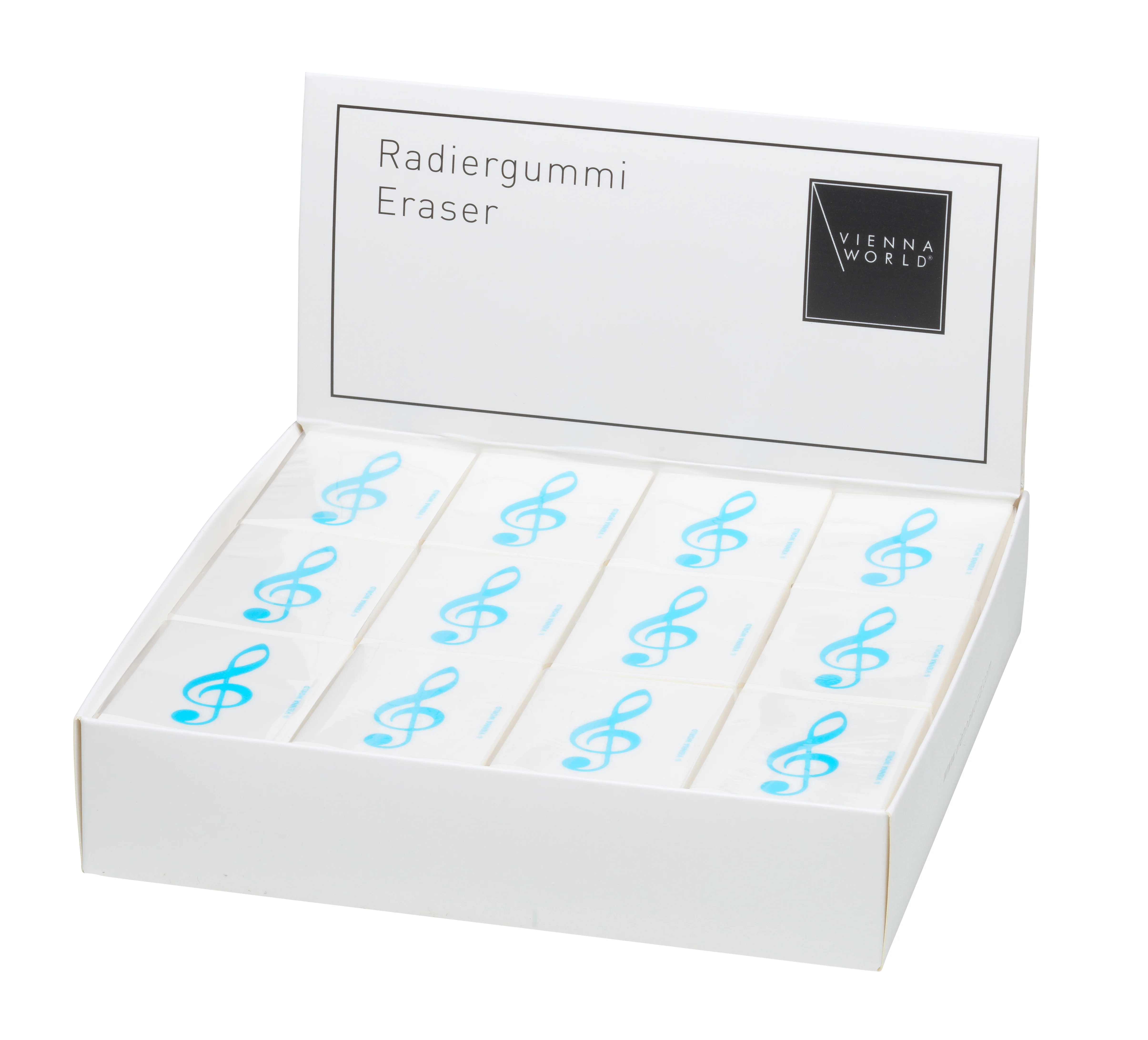 Eraser box G-clef light blue (36 pcs)