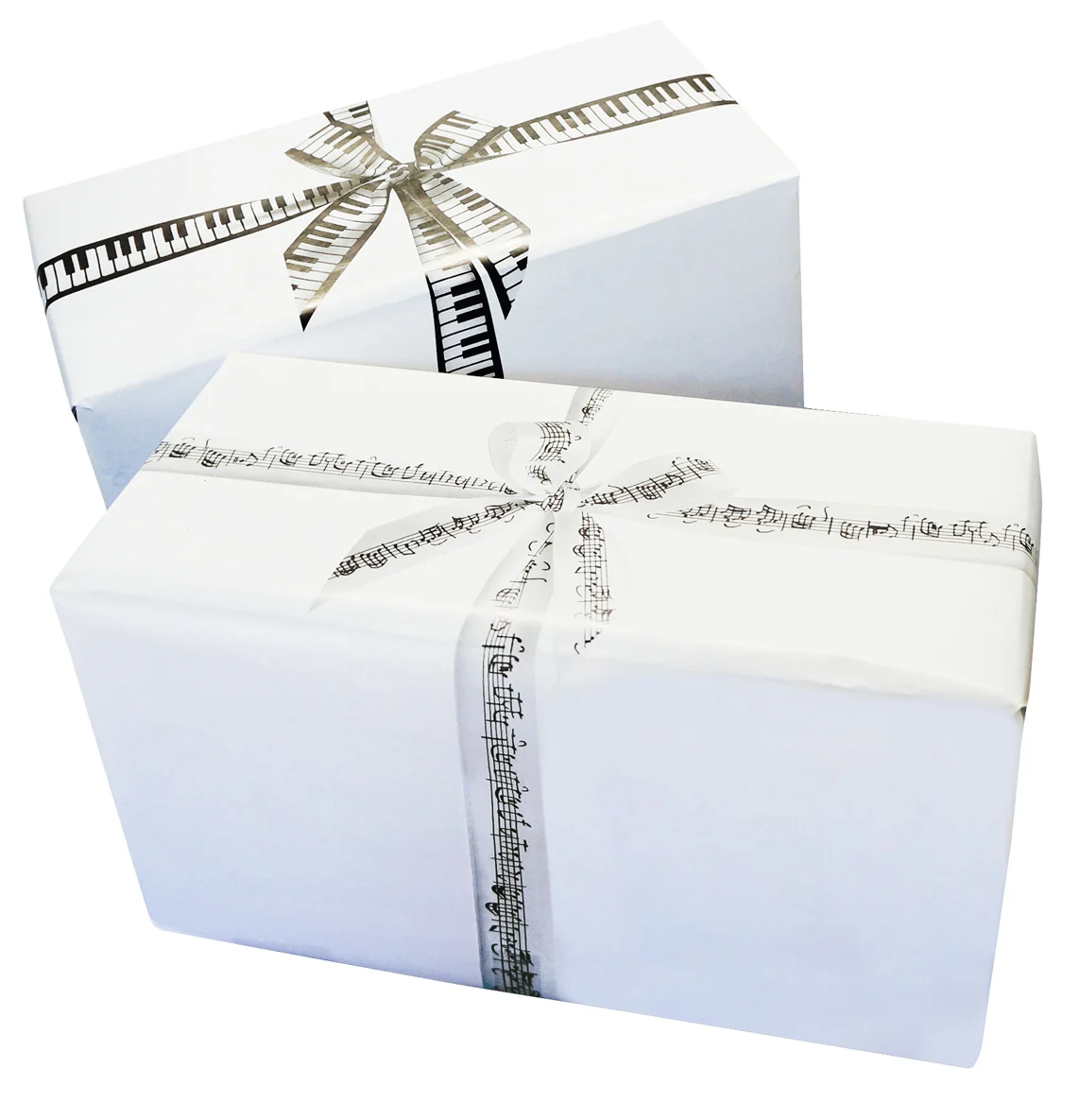 Gift wrap music staff/bow