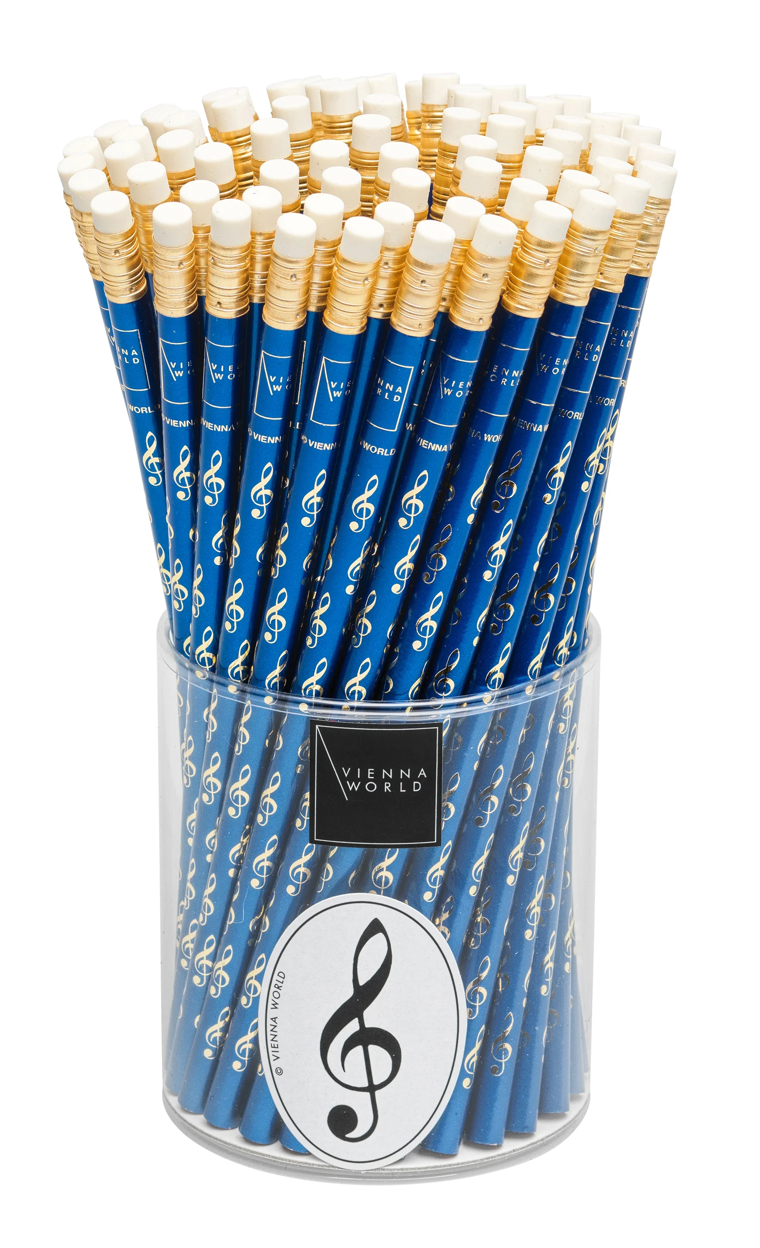Pencil box G-clef blue