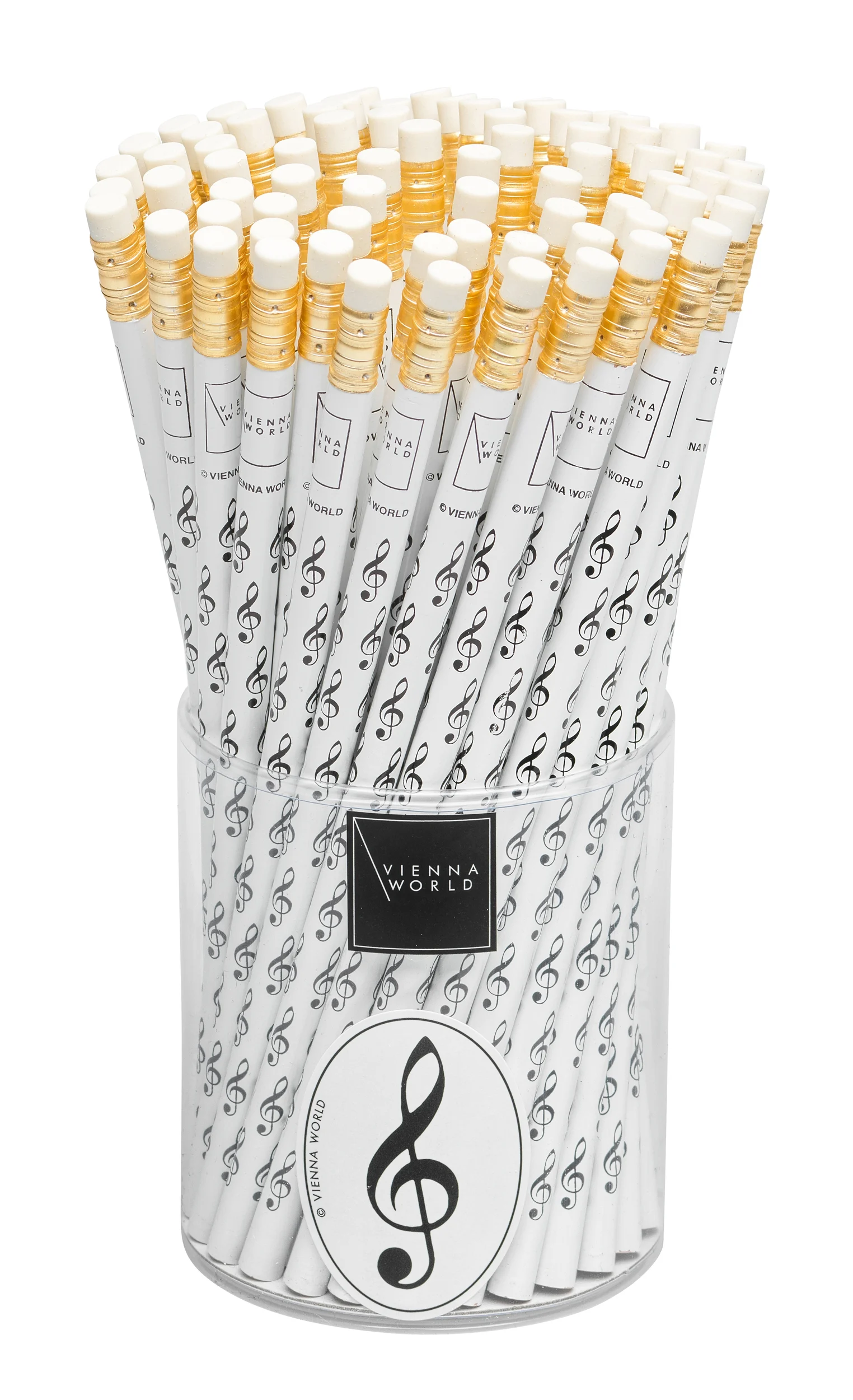Pencil box G-clef white