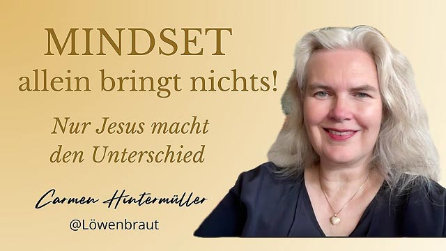 Carmen Bergmüller, christliche Life-Coachin, lächelnd mit dem Titel "Warum dein Mindset scheitert – und wie Jesus dein Denken wirklich verändert"