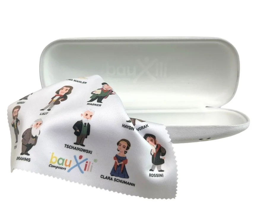 Bauxili Composers Glasses Case with Cleaning Cloth