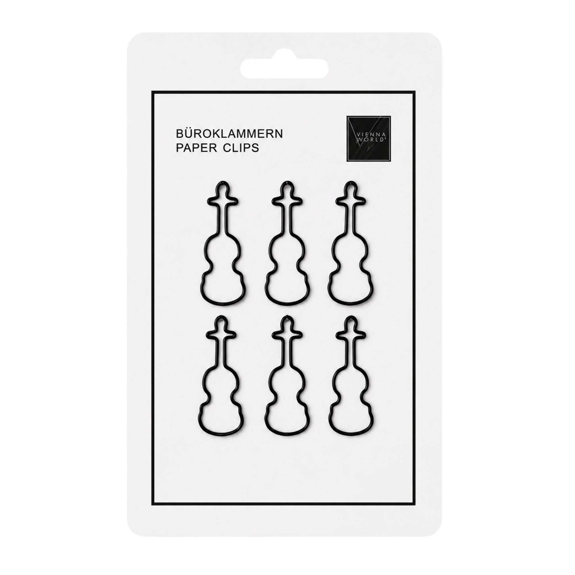 Black Violin-Shaped Paper Clips (6-Pack)