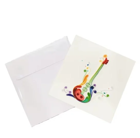 Greeting card Electric Guitar Paper Art