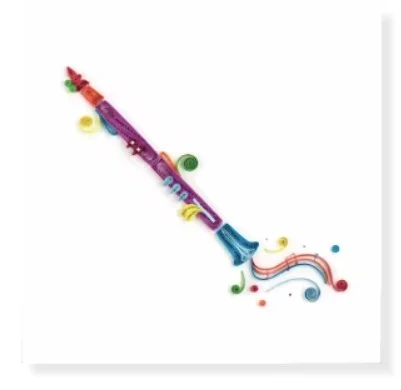 Greeting card Clarinet Paper Art